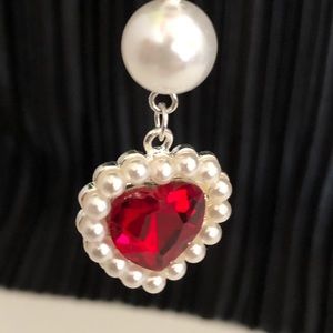 Vintage Jewelry - Vintage ruby pearl drop earrings Vintage Jewelry - Vintage ruby pearl drop earrings